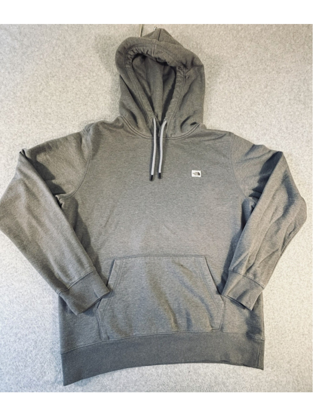 The‎ North Face Hoodie Mens Large Gray Pullover Kangaroo Pocket Logo Patch
